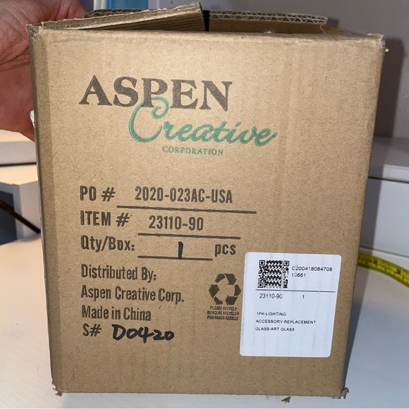 Glass Shade for Light Fixture by Aspen Creative - Transitional Style Glass Art - Picture 10 of 14